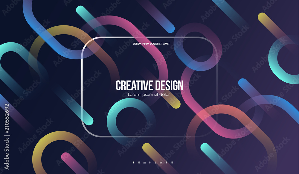 Poster colorful geometric background. minimal abstract template with simple shapes. creative composition fo