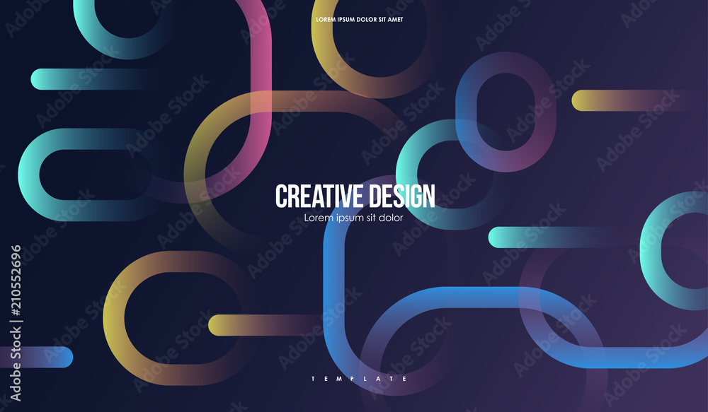 Poster colorful geometric background. minimal abstract template with simple shapes. creative composition fo