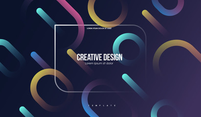 Colorful geometric background. Minimal Abstract Template with Simple shapes. Creative Composition for web and print.