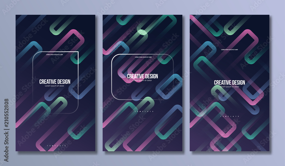 Poster colorful geometric background. minimal abstract template with simple shapes. creative composition fo