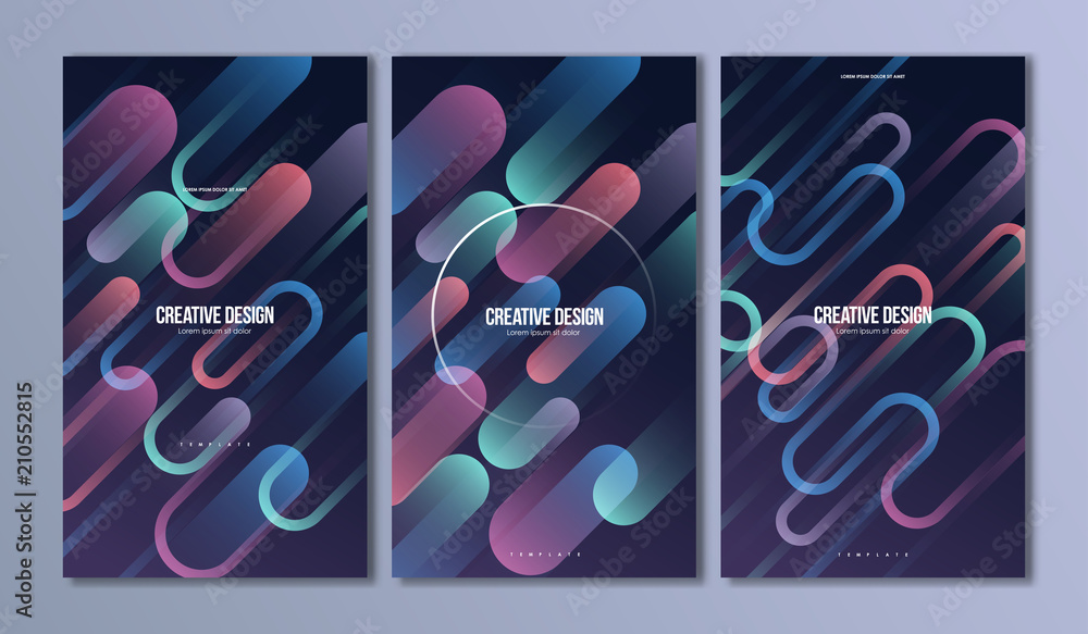 Poster colorful geometric background. minimal abstract template with simple shapes. creative composition fo