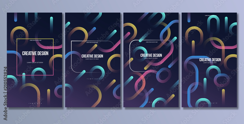 Poster colorful geometric background. minimal abstract template with simple shapes. creative composition fo