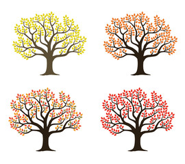 紅葉の木の風景 背景イラスト Wall Mural Wallpaper Murals Dragontiger8