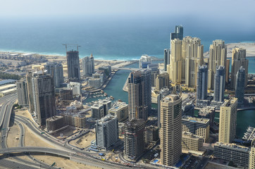 Fototapeta na wymiar Dubai - The skyline of Downtown panorama