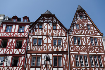 Half-timbered houses in Trier, Germany.