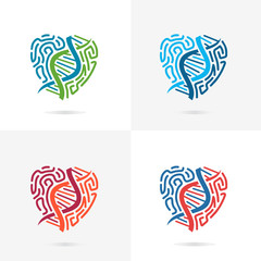 DNA Logo Design Vector