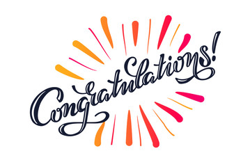 Congratulations lettering vector illustration EPS 10
