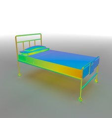 3d illustration of hospital bed