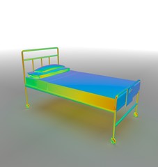 3d illustration of hospital bed