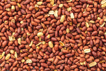texture of roasted peanuts close-up