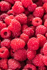 texture of fresh raspberries closeup