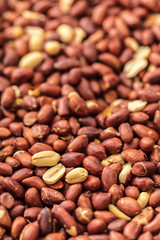 texture of roasted peanuts close-up