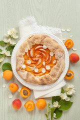 Biscuit with apricots on a table