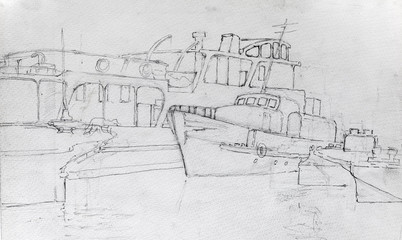 Pencil drawing, sketch
