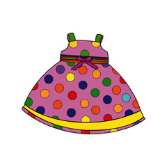 Dress cartoon illustration isolated on white background for children color book