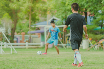 Soccer training for students in afternoon time.