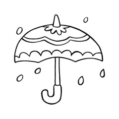 Umbrella cartoon illustration isolated on white background for children color book