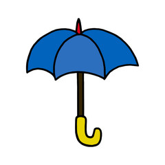Umbrella cartoon illustration isolated on white background for children color book
