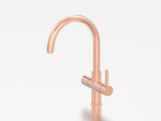 3D illustration rose gold or copper chrome faucet