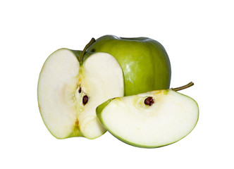green apple isolated on white background. food, healthy