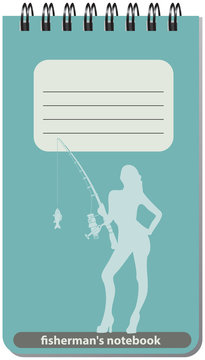 Fishermans notebook with rod