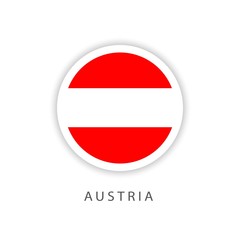 Obraz premium Austria Circle Flag Vector Template Design Illustrator