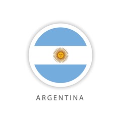 Argentina Circle Flag Vector Template Design Illustrator