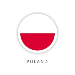 Poland Circle Flag Vector Template Design Illustrator