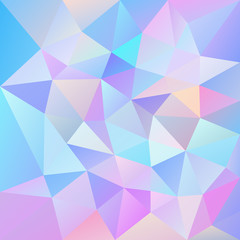 vector abstract irregular polygonal square background - triangle low poly pattern - cute holographic color - pink, blue, purple, violet, orange, green