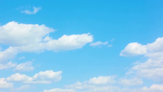 Blue sky with white clouds - 4K time lapse