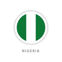 Nigeria Circle Flag Vector Template Design Illustrator
