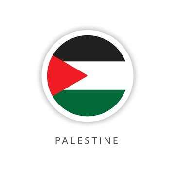 Palestine Circle Flag Vector Template Design Illustrator