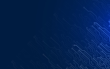 Electronic contacts on dark blue background