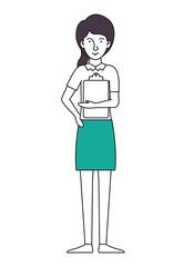 businesswoman with clipboard document character vector illustration design