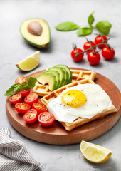 Fototapeta na wymiar breakfast with avocado and egg