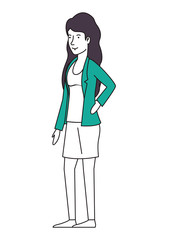 beautiful and young woman character vector illustration design