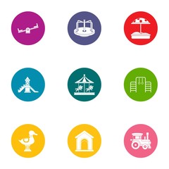 Immature icons set. Flat set of 9 immature vector icons for web isolated on white background