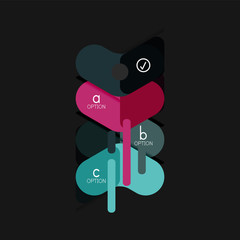 Flat design geometric infographics, arrow shape vector sticker or label, price tags, offer promotion badge, icon design, paper style layout for data graphic visualization step by step process, for