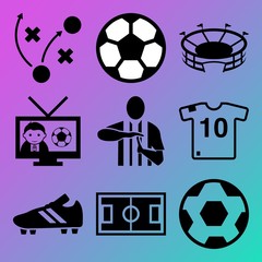 Vector icon set  about soccer with 9 icons related to team, football, sports, soccer and pair