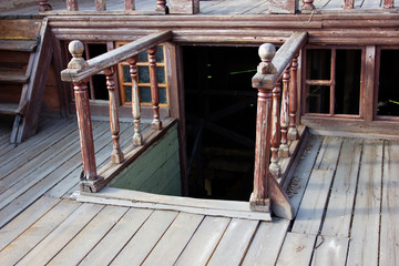 deck on an old wooden ship