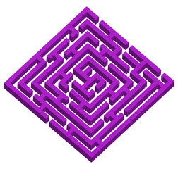 Creative vector illustration of labyrinth, maze with entry and exit isolated on transparent background. Art design. Abstract concept paths to deadlock, entrance, exit, right way to go graphic element