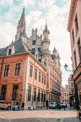 beautiful streets of Brussels with ancient architecture