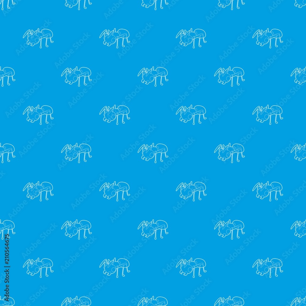 Poster ant pattern vector seamless blue repeat for any use