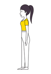 beautiful and young woman character vector illustration design