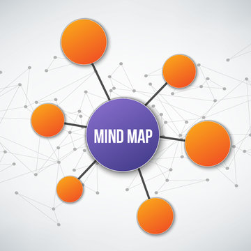 Creative vector illustration of mind map infographic template isolated on transparent background with place for your content. Art design. Abstract concept graphic element
