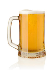 Mug with a light beer isolated