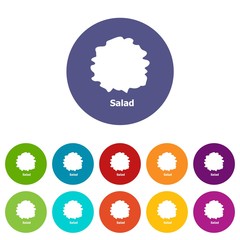Salad icons color set vector for any web design on white background