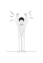 young man celebrating avatar character vector illustration design