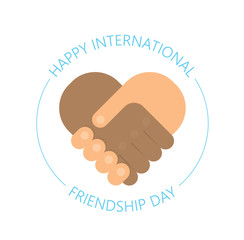international handshake - friendship logo - Happy Friendship day vector fun design. international holiday. Usable for greeting cards, posters. Best friends forever.