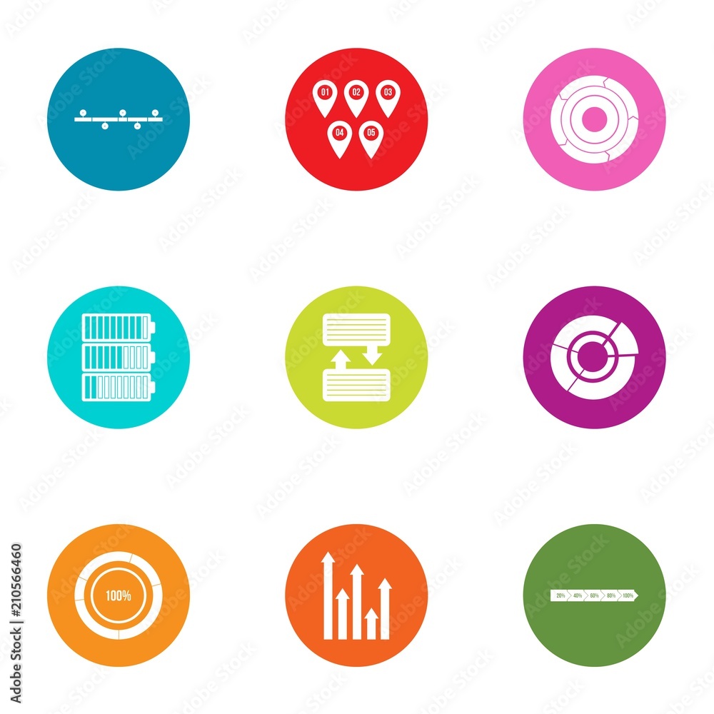 Aufkleber wheelbarrow icons set. flat set of 9 wheelbarrow vector icons for web isolated on white background